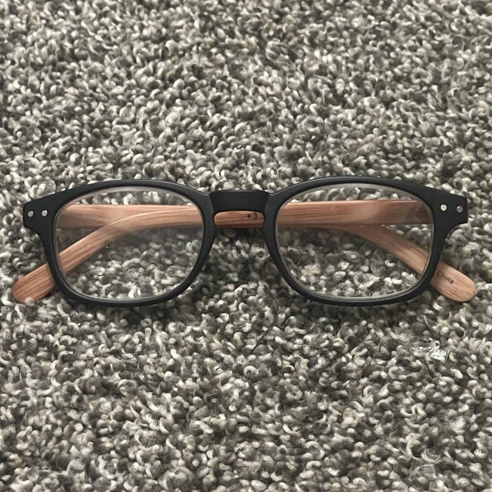 Tashon Black and Brown Reading Glasses +3.50 With Pouch
